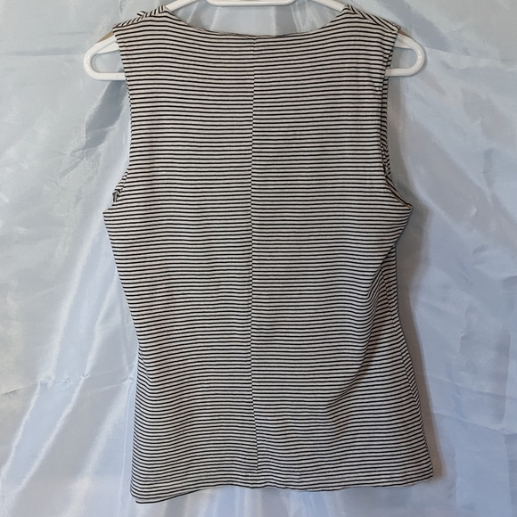 Banana Republic Striped Tank with Bow black and white size medium - Picture 3 of 7